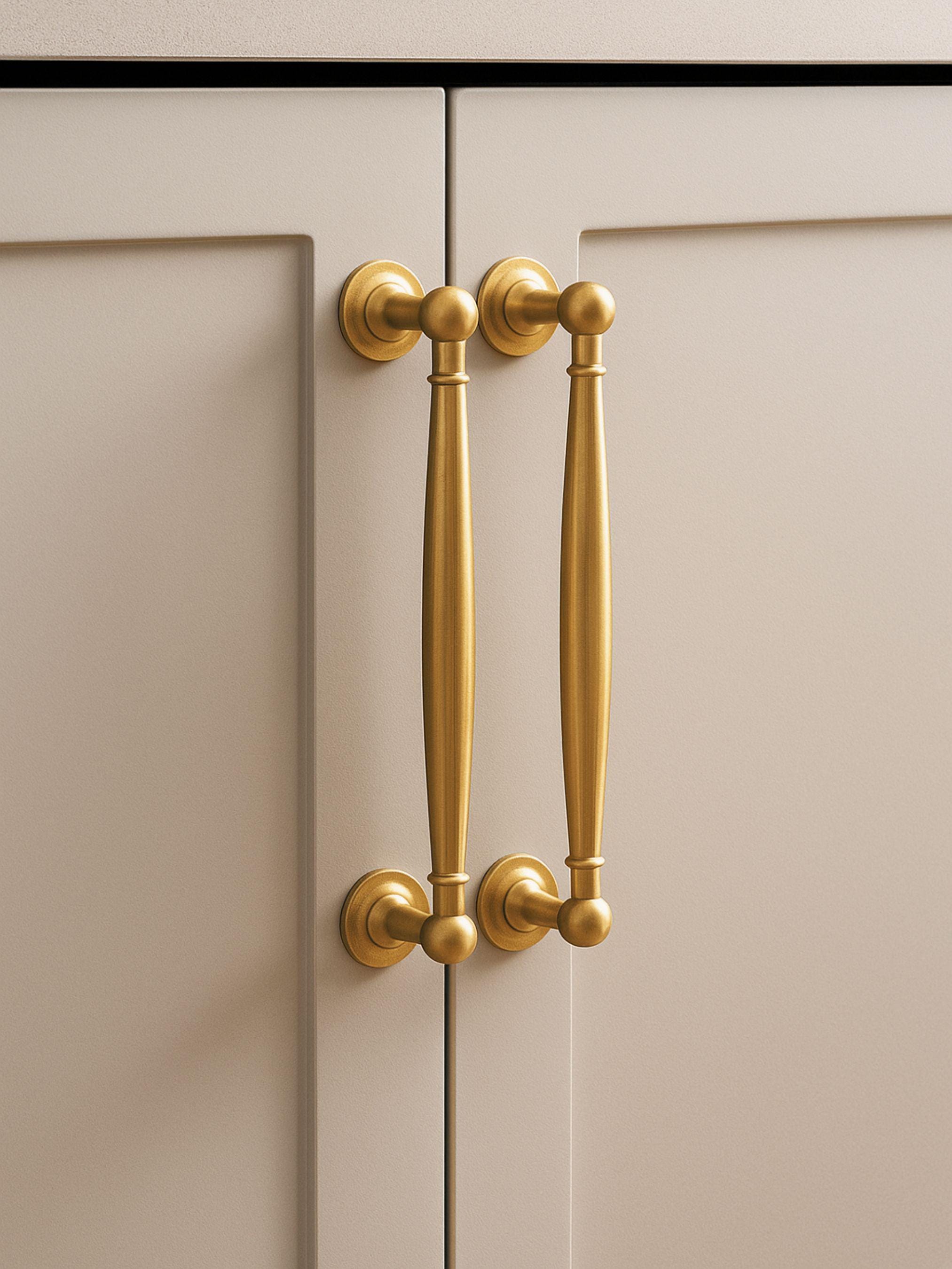 Gold Solid Brass Cabinet Pulls 96mm – Modern Kitchen & Pantry Drawer ...