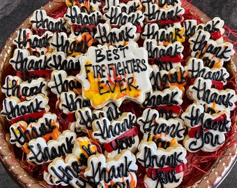 Firefighter Thank You cookies