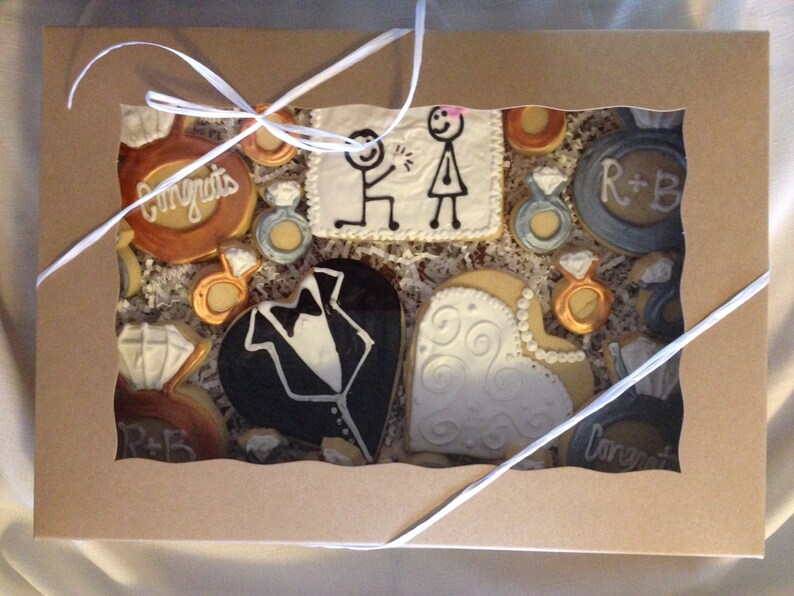 Wedding/engagement Cookies Gift Box Etsy