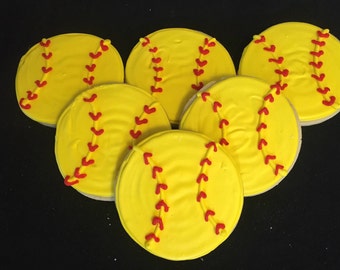 Softball sport Personalized Sugar Cookie Party Favors
