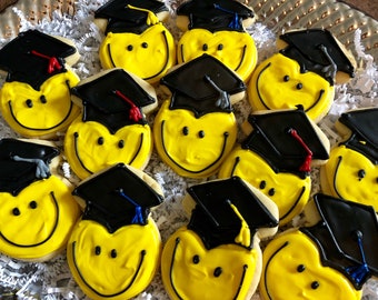 2023 Graduation happy face Sugar Cookies