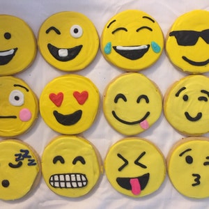 Emoji Cookies Large Party Favors 1 Dozen