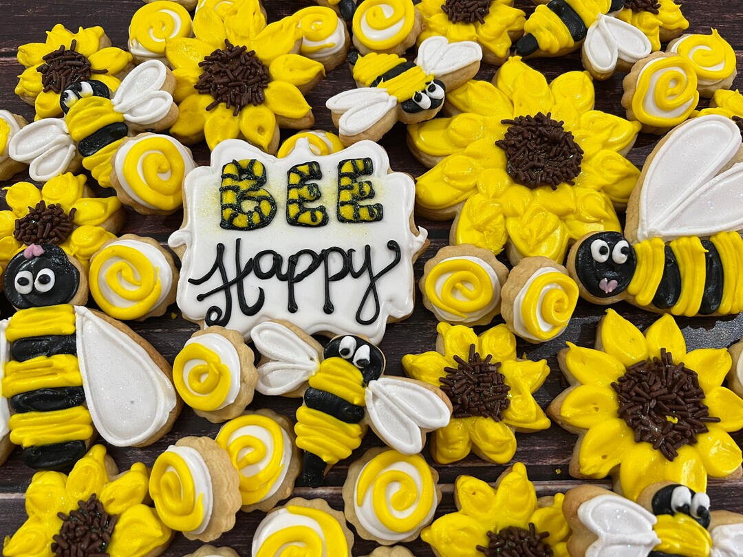 Sunflowers and Bee Cookies Etsy