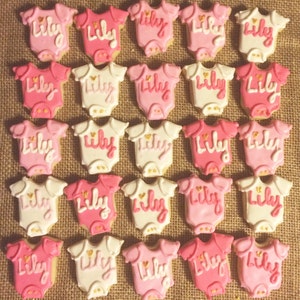 Small baby onesie cookies by the dozen