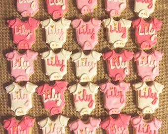 Small baby onesie cookies by the dozen
