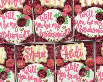 Bridesmaid Will you be my bridesmaid Cookie boxes