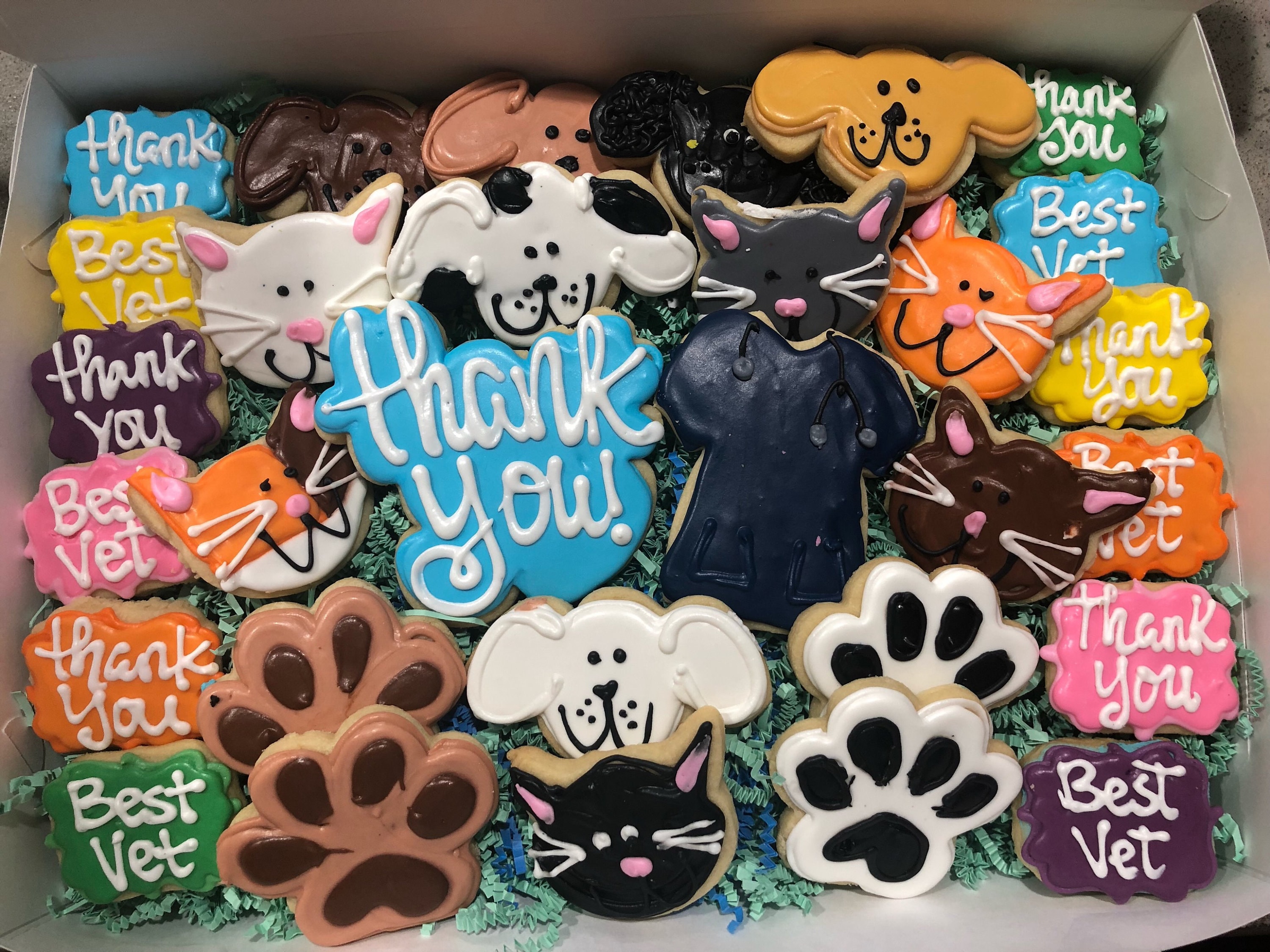 Thank you veterinarian dog/cat cookie gift box Etsy
