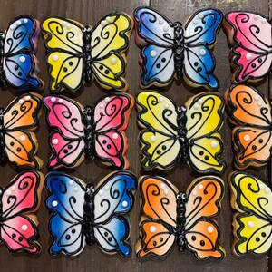 One Dozen Large Butterfly, individually wrapped Sugar Cookie Favors image 2