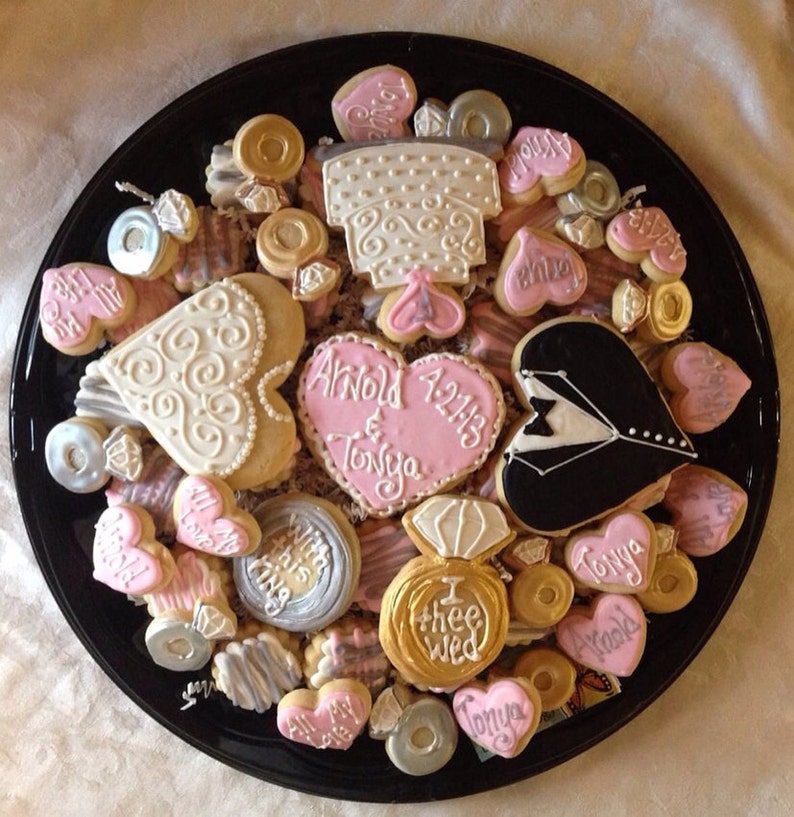 Wedding or engagement sugar cookies tray- Wedding shower food image 1