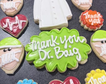 Doctor Appreciation Cookie Gift Box: Doctor, Nurse, Medical Staff Thank You Treats
