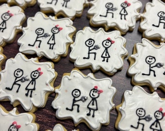 Engagement party proposal sugar cookie favors