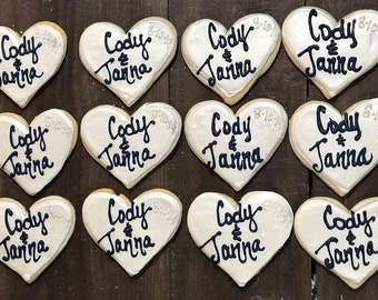 Heart Wedding/engagement Cookie party favors - Wedding shower food