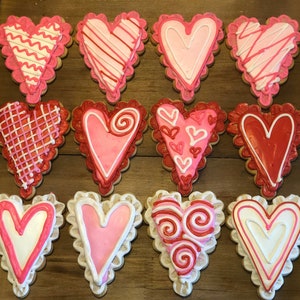 Large Valentines Day Heart sugar cookie favors