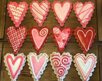 Large Valentines Day Heart sugar cookie favors