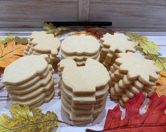 Undecorated Thanksgiving Sugar Cookies 3 Dozen