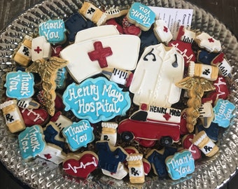 Thank you Docter/Nurse cookies for a tray