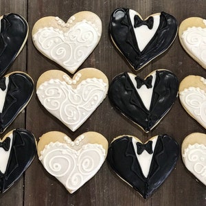 Bride and Groom Wedding Cookie Favors