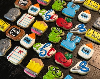 Teacher Appreciation Cookies School Themed Sugar Cookies Teacher Thank You Gift End of School Year Cookies Classroom Party Cookies