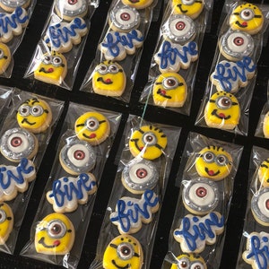 Minion party favor Sleeves/Sugar Cookies 1 dozen