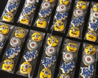 Minion party favor Sleeves/Sugar Cookies 1 dozen