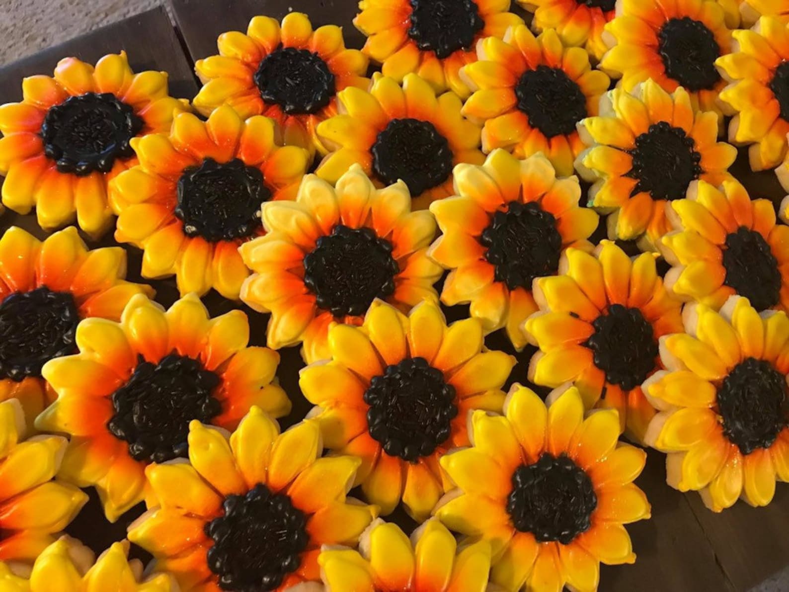 1 Dozen Sunflower Sugar Cookies Etsy