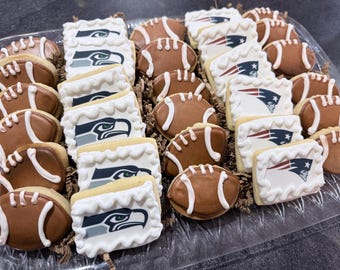 Super Bowl Cookies, 2026, Football Party Sugar Cookies, Game Day Treats, Buttercream Decorated Cookies