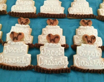 1 dozen Rustic Wedding Cake Cookies - Wedding shower food