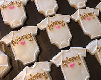 Onesie Sugar Cookie Favors with Personalized Name