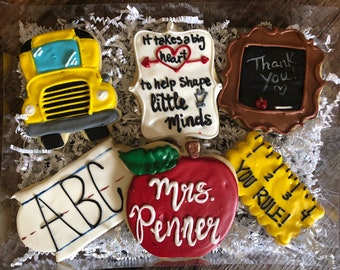 Teacher Appreciation Day Cookies- Sugar Cookie Box - Teacher Appreciation Gift- Teacher Appreciation Day Present