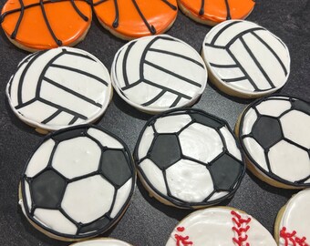Sport balls Personalized Sugar Cookie Party Favors