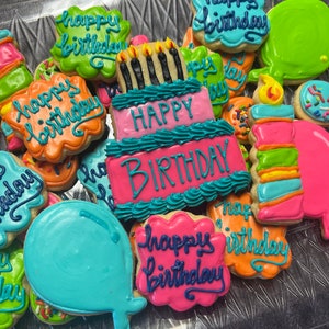 Happy Birthday cookies for tray