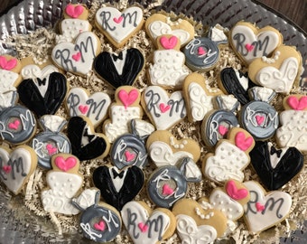 Wedding and engagement Small cookies for a tray 3 dozen 2" - Wedding shower food