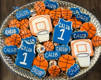 Basketball themed cookies for tray