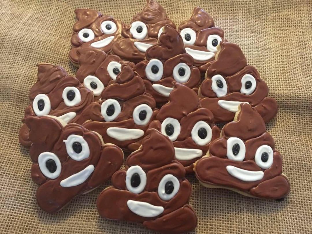 Poop Emoji Cookies, Individually Wrapped, Sugar Cookie Party Favors Etsy