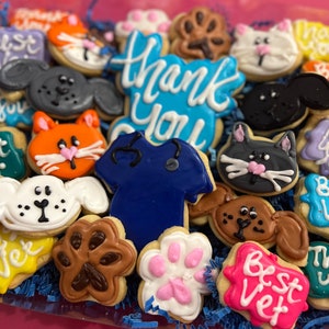 Thank you veterinarian dog/cat cookie gift box