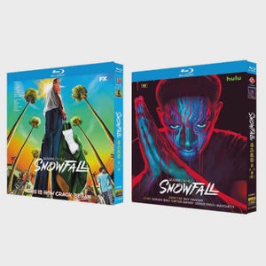 May include: Two Blu-ray box sets for the television series "Snowfall." The first box set features a man standing on a palm tree with the text "This is how crack began." The second box set features a person with blue and red face paint.