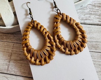 Rattan Teardrop Earrings