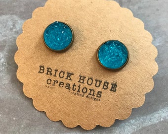 Florida Waters Druzy earrings, 12mm