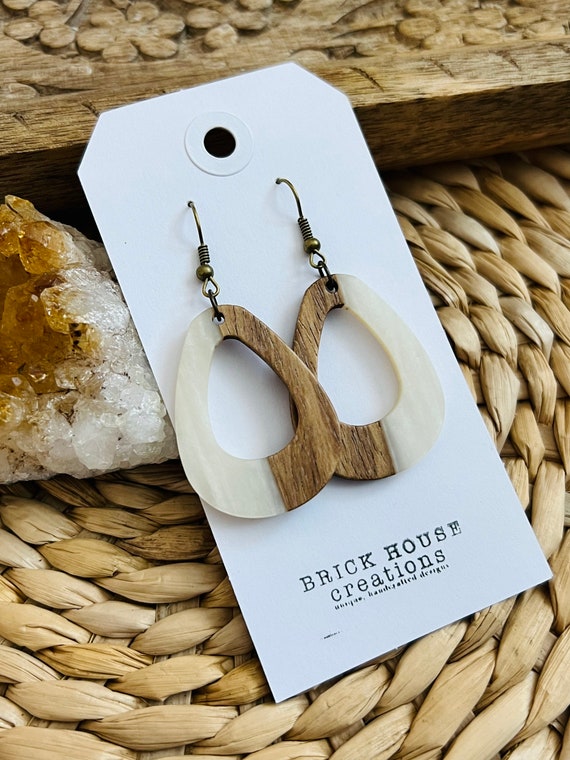 Resin wood sale earrings