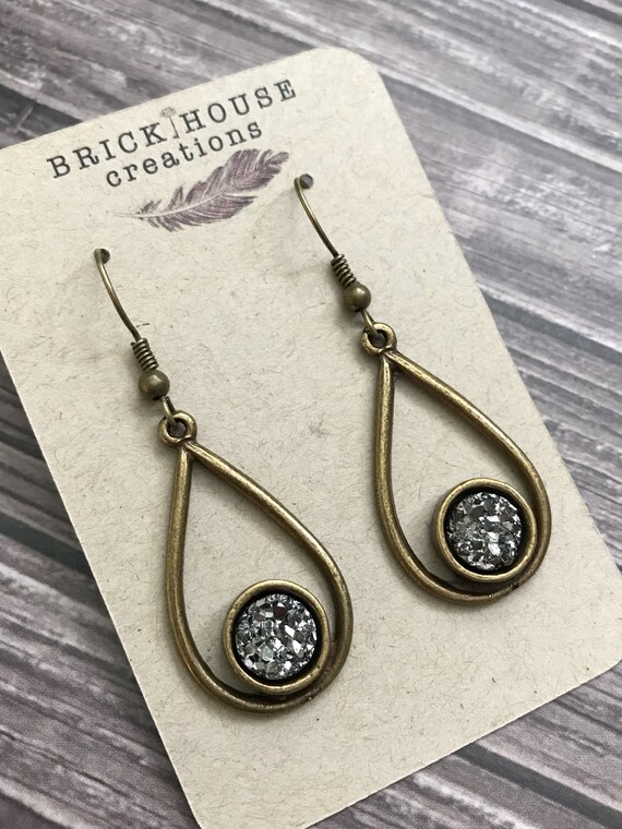Etsy druzy shop earrings