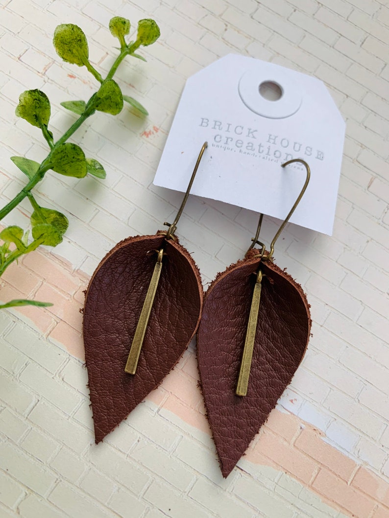 Small Leather Earrings Saddle