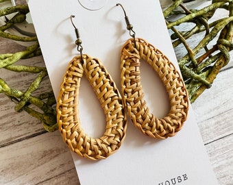 Braided Rattan Earrings