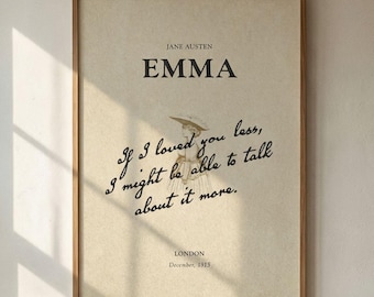 Jane Austen Emma Zitat Poster, klassische Buch Cover Art, digitaler Download