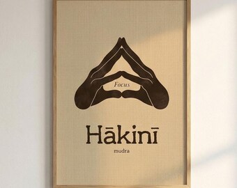 Hakini Mudra Poster, Yoga Hand Geste Druck, Zen Meditation Wandkunst, digitaler Download