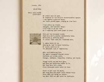 Emily Bronte Poetry Poster, keine Feigling Seele ist Mine, Vintage Schreibmaschinenkunst, digitaler Download