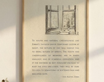 Jane Austen Emma Zitat Druck, gemütliche Leseecke Dekor, digitaler Download