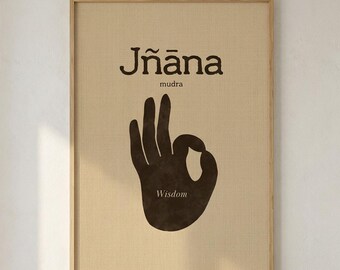 Jnana Mudra Poster, Yoga Handgeste Print, Zen Meditation Wandkunst, digitaler Download