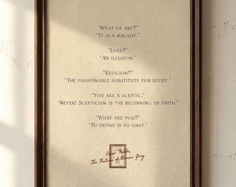 Oscar Wilde Dorian Gray Zitat Wandkunst, Dark Academia Wanddekor, digitaler Download