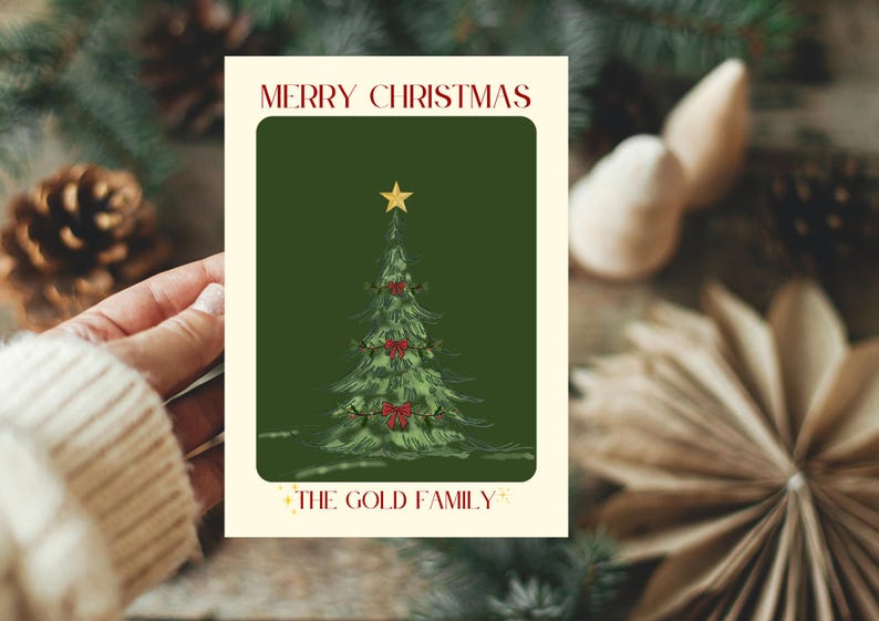Editable Family Christmas Card Template Digital Download Etsy
