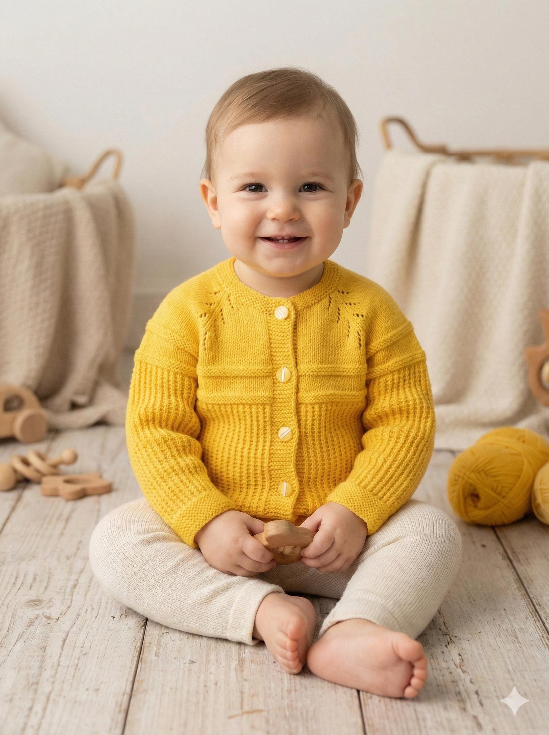 Cardigan Fille Jaune Décoré Charm Up - Taille 6 Ans - Occasion Très Bon état